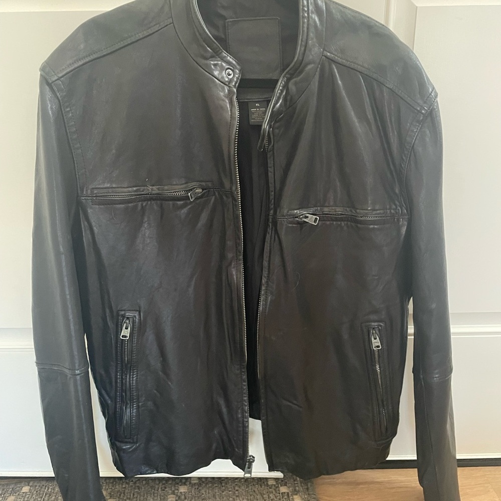 Express Men's Black Leather Jacket